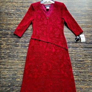 Beautiful Garnet Jacquard Knit Dress Size 8P